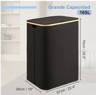 Foto 2 | Cesto de Ropa con Tapa y 3 Bolsas Plegable 160l