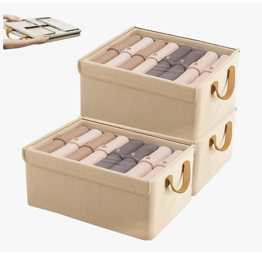 Foto 1 | Cajas Organizadoras De Tela Con Tapa Y Soporte De Acero 3pcs