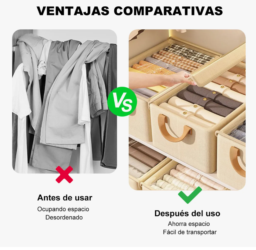 Foto 4 | Cajas Organizadoras De Tela Con Tapa Y Soporte De Acero 3pcs