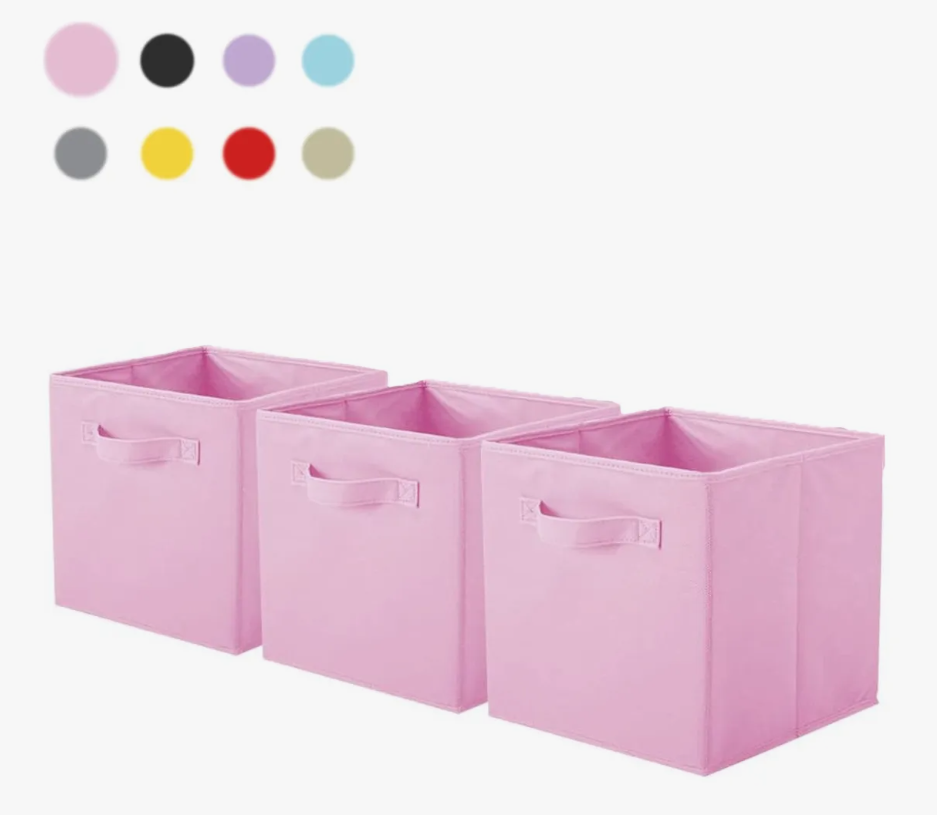 Foto 1 | Caja de Almacenamiento Tucson de Tela Rosa 3 Piezas