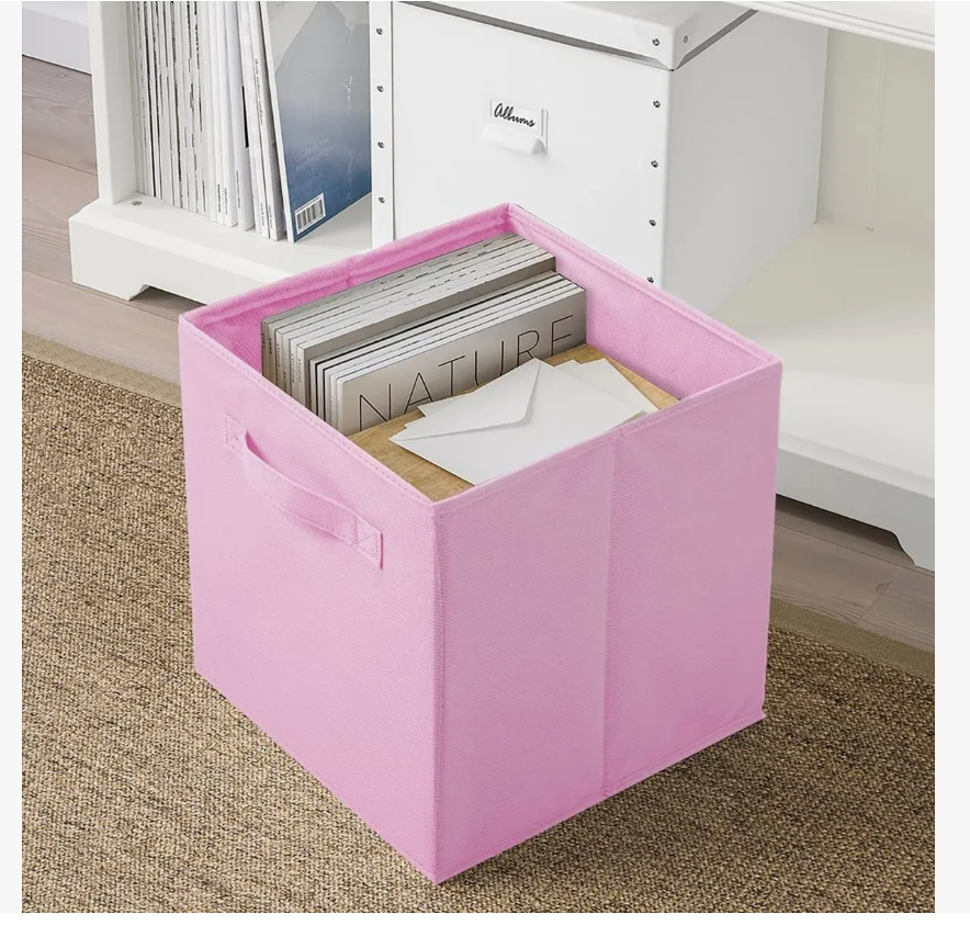 Foto 4 | Caja de Almacenamiento Tucson de Tela Rosa 3 Piezas