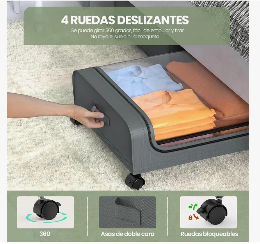 Foto 3 | Caja De Almacenamiento Para Zapatos Debajo De Cama Bolsa 3pc