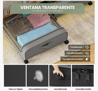 Foto 4 | Caja De Almacenamiento Para Zapatos Debajo De Cama Bolsa 3pc