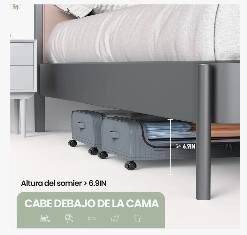 Foto 5 | Caja De Almacenamiento Para Zapatos Debajo De Cama Bolsa 3pc