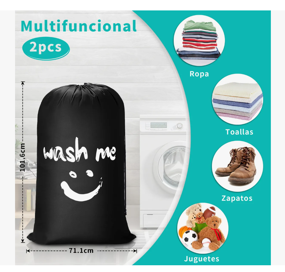 Foto 5 | Bolsa De Almacenamiento De Ropa Sucia Bolsa De Lavandería
