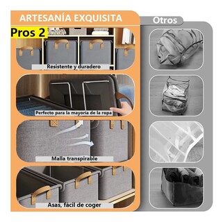 Foto 3 | Cajas Organizadoras Tucson De Tela Con Tapa Y Soporte De Acero 2pcs
