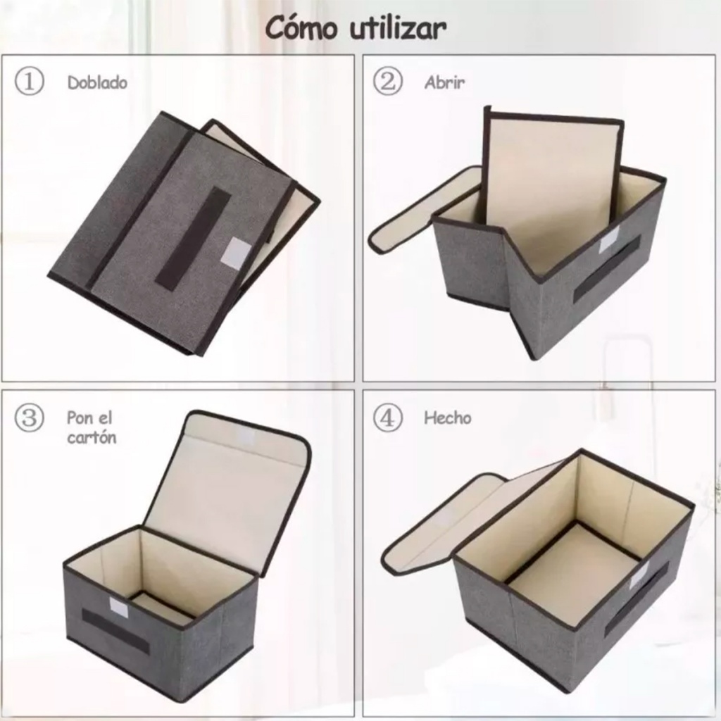 Foto 4 | Caja Organizadora De Tela Con Division Closet Aleissi 701325 Beige