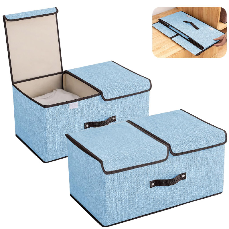 Foto 3 pulgar | Caja Organizadora De Tela Con Division Closet Aleissi 701327  Azul