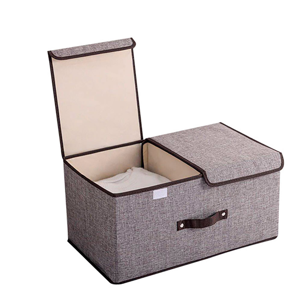 Foto 2 pulgar | Caja Organizadora De Tela Con Division Closet Aleissi 701326  Cafe