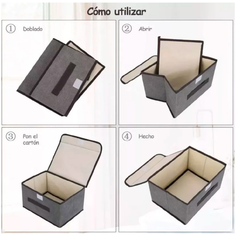 Foto 4 pulgar | Caja Organizadora De Tela Con Division Closet Aleissi 701328  Verde