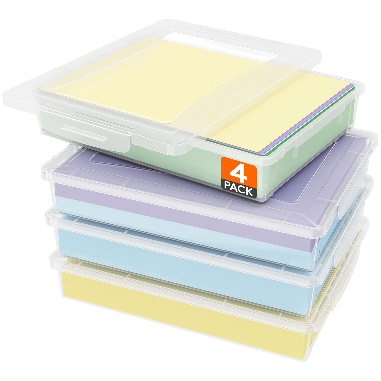Foto 1 | Caja De Almacenamiento Lifewit De Plástico Transparente A4, 8.5 X 11 Pulgadas, Paquete De 4 - Venta Internacional.