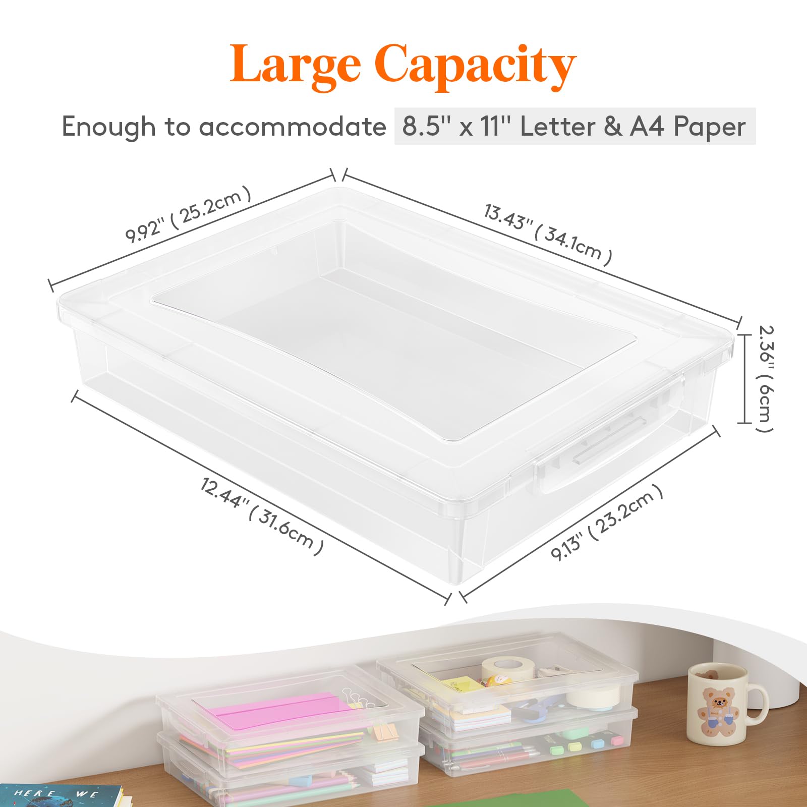 Foto 3 pulgar | Caja De Almacenamiento Lifewit De Plástico Transparente A4, 8.5 X 11 Pulgadas, Paquete De 4 - Venta Internacional.