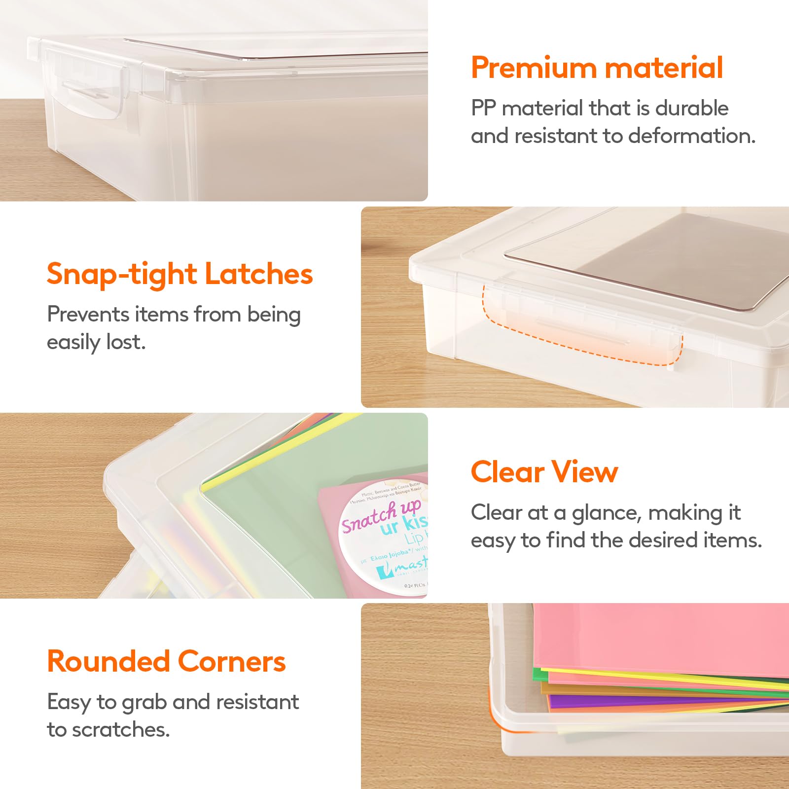 Foto 4 pulgar | Caja De Almacenamiento Lifewit De Plástico Transparente A4, 8.5 X 11 Pulgadas, Paquete De 4 - Venta Internacional.