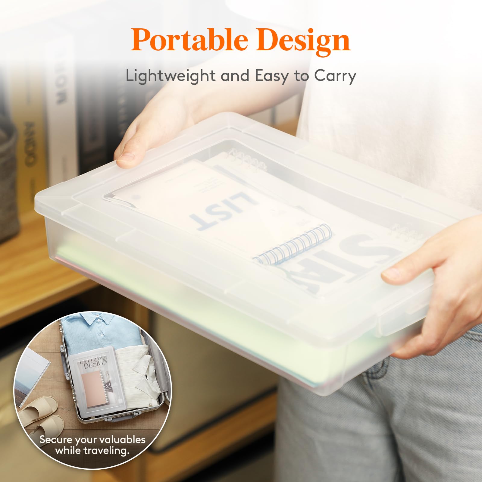 Foto 7 | Caja De Almacenamiento Lifewit De Plástico Transparente A4, 8.5 X 11 Pulgadas, Paquete De 4 - Venta Internacional.