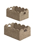 Cesta De Mimbre Storageworks Con Borde Festoneado, Juego De 2 - Venta Internacional.