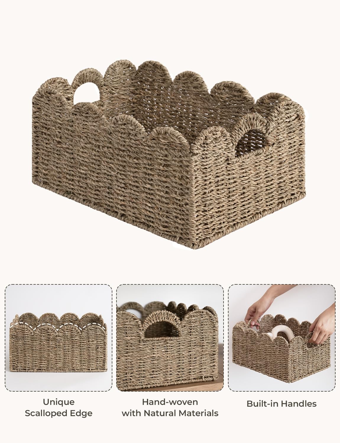 Foto 4 pulgar | Cesta De Mimbre Storageworks Con Borde Festoneado, Juego De 2 - Venta Internacional.
