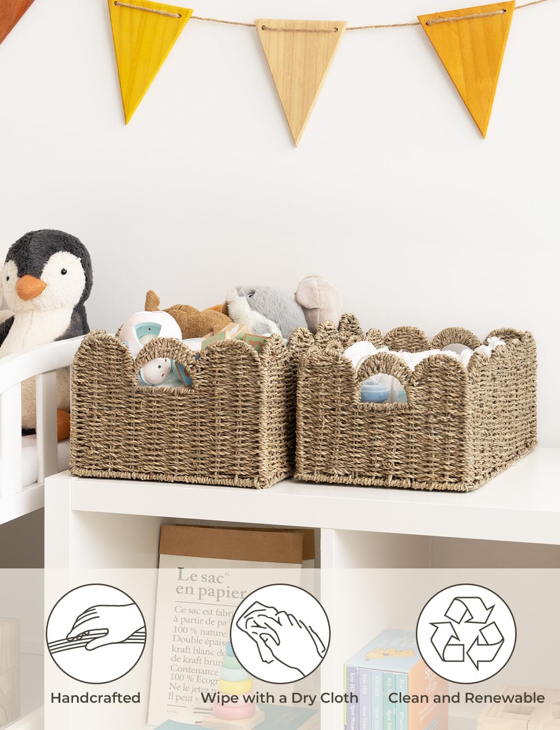 Foto 5 pulgar | Cesta De Mimbre Storageworks Con Borde Festoneado, Juego De 2 - Venta Internacional.