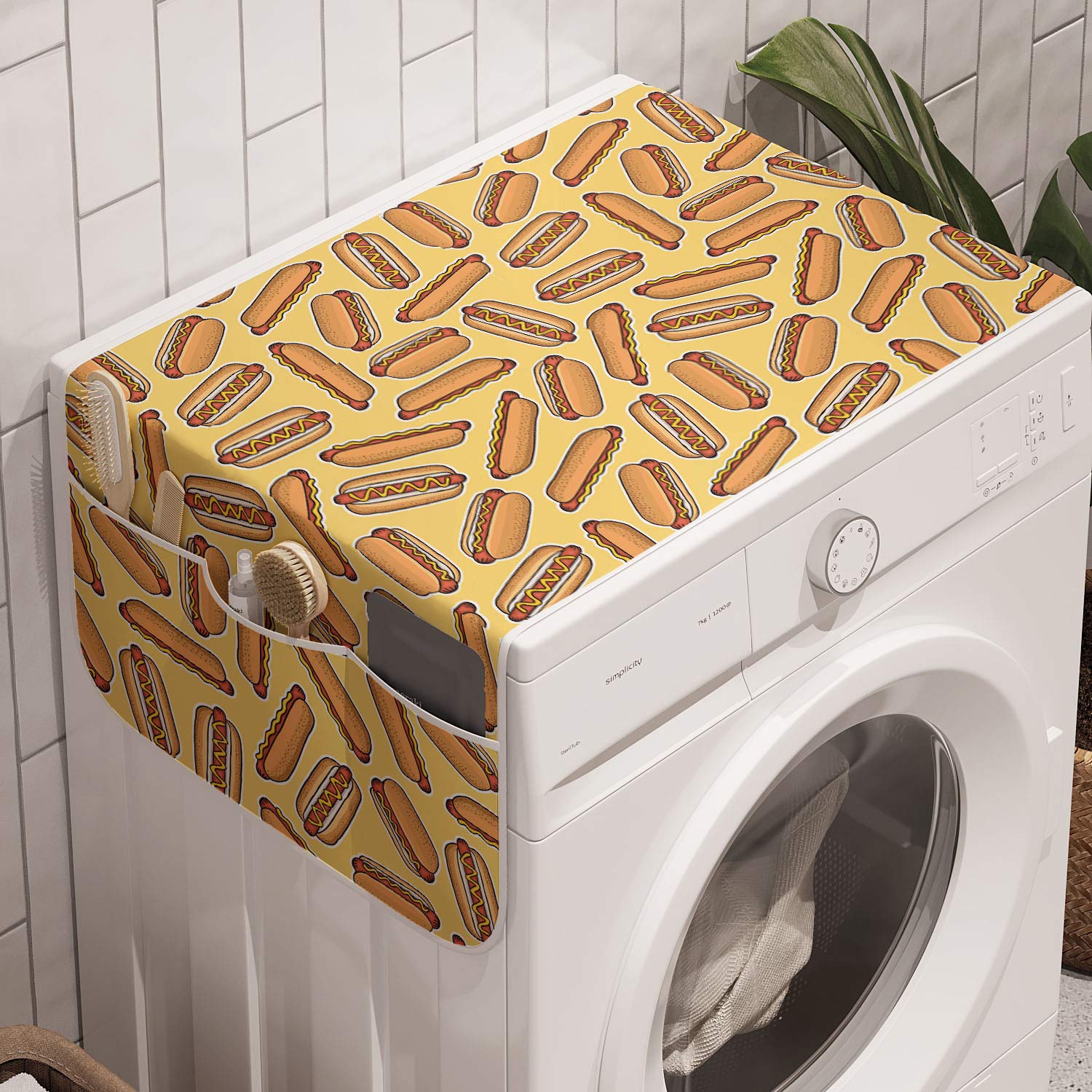 Foto 1 | Organizador Para Lavadora Ambesonne Hot Dog Mustard Almond - Venta Internacional.