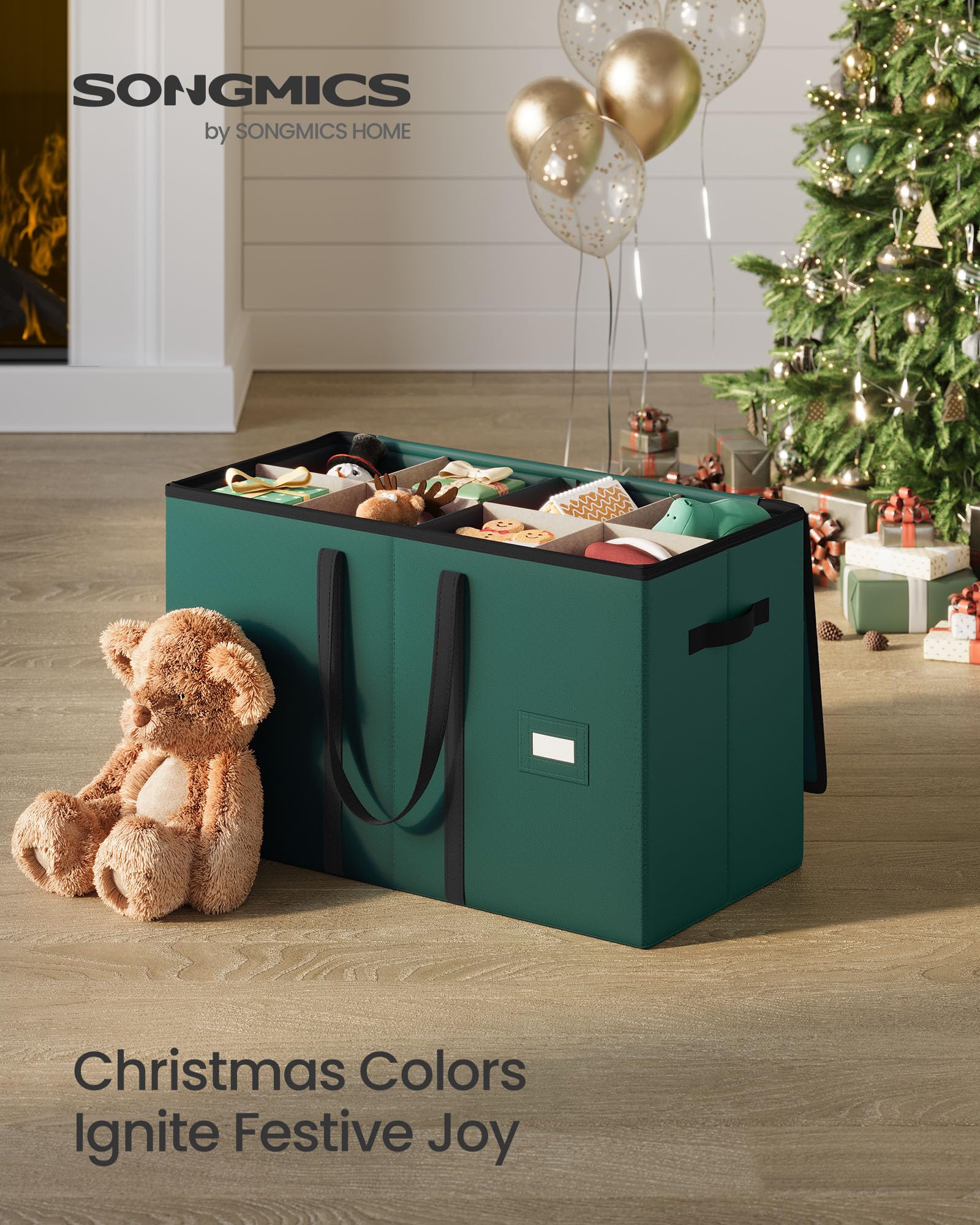 Foto 3 pulgar | Caja De Almacenamiento De Figuras Navideñas Songmics Para 15 Pulgadas, Color Verde - Venta Internacional.