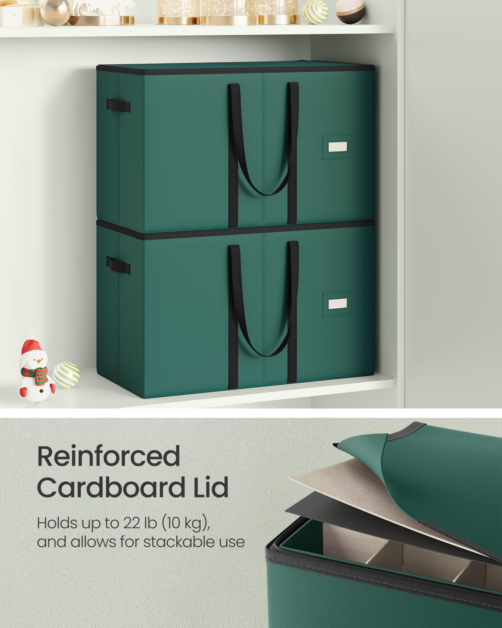 Foto 4 | Caja De Almacenamiento De Figuras Navideñas Songmics Para 15 Pulgadas, Color Verde - Venta Internacional.
