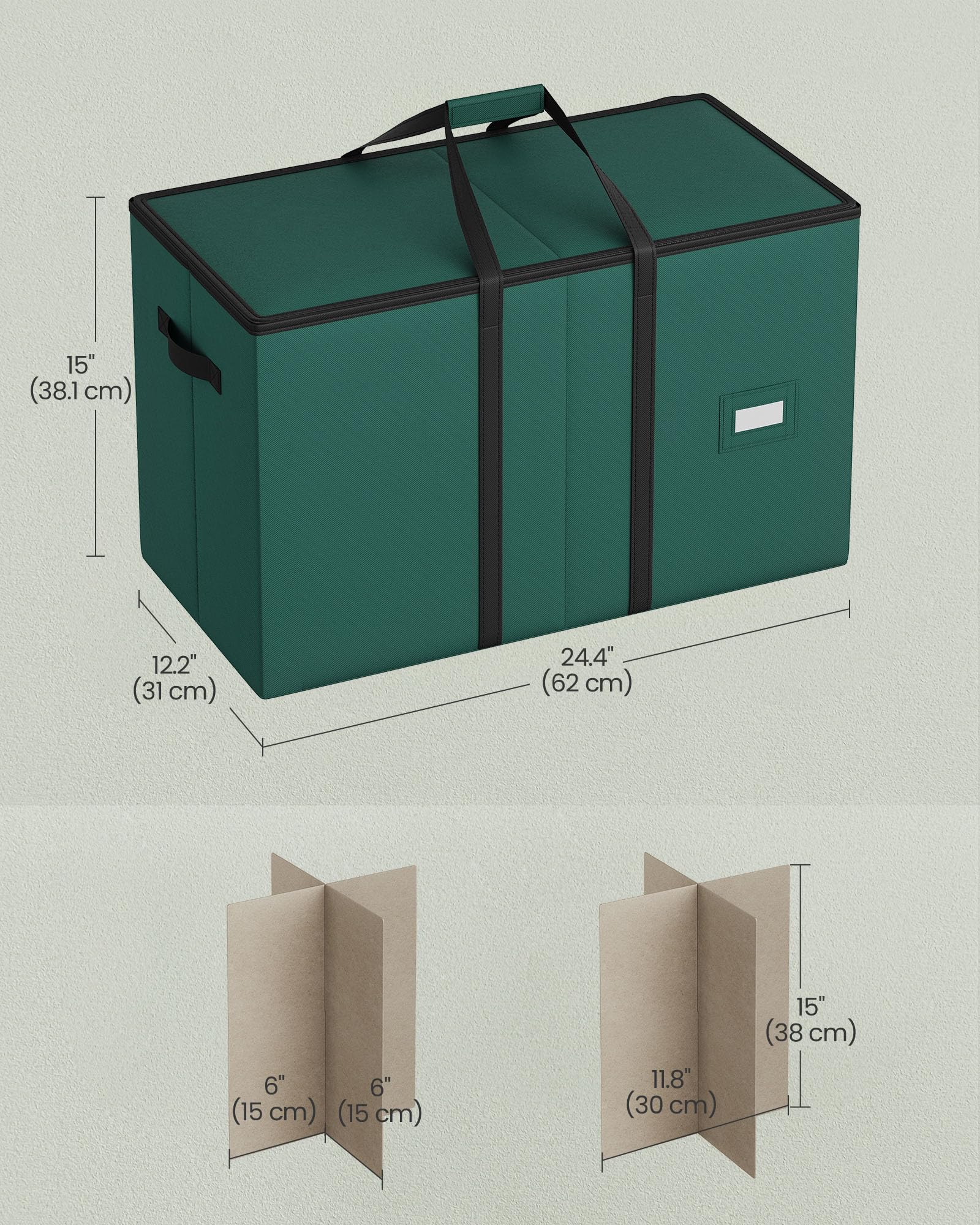 Foto 6 | Caja De Almacenamiento De Figuras Navideñas Songmics Para 15 Pulgadas, Color Verde - Venta Internacional.