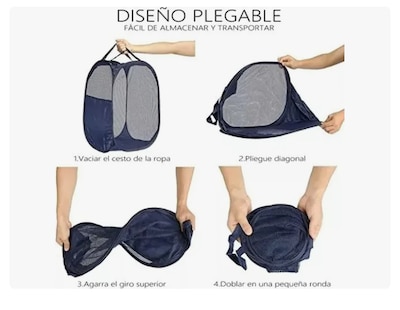 Foto 2 | 2 Piezas Cesta Plegable De Malla Para Ropa Sucia Organizador