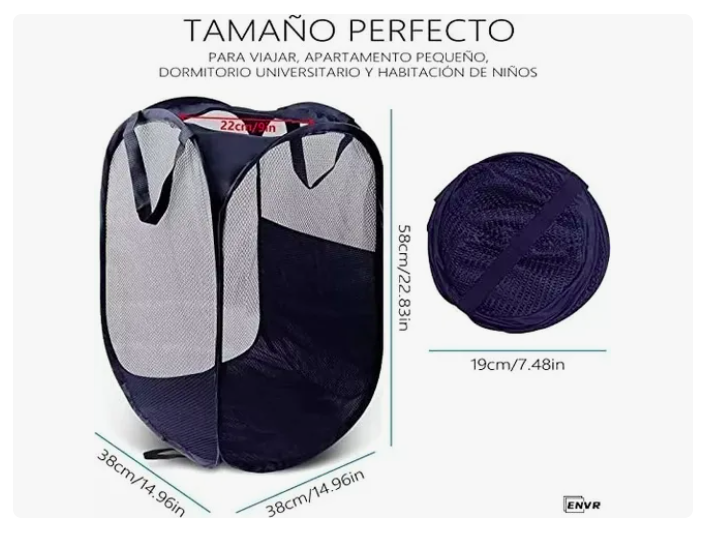 Foto 5 pulgar | 2 Piezas Cesta Plegable De Malla Para Ropa Sucia Organizador