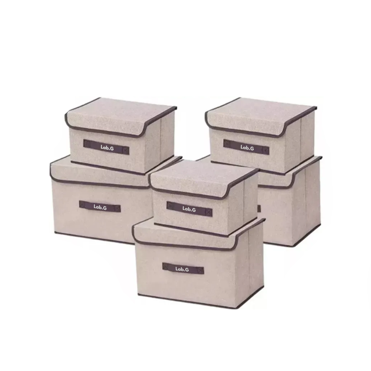 Foto 1 | Cajas De Organizadoras Plegables Con Tapa 6 Piezas Lab.g Marrón