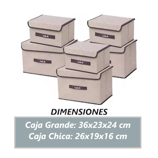 Foto 4 | Cajas De Organizadoras Plegables Con Tapa 6 Piezas Lab.g Marrón