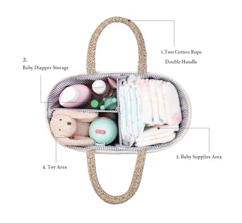 Foto 2 | Baby Diaper Caddy Organizer Para Niña Boy Cotton