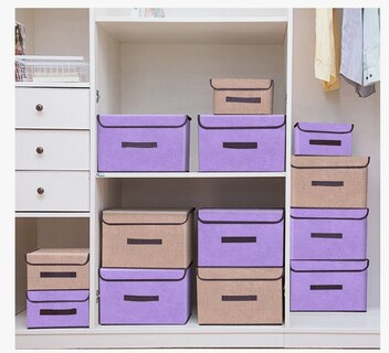 Foto 3 | 6 Cajas Almacenamiento De Tela Plegables Con Tapas Multiuso