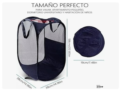 Foto 4 | 2 Piezas Cesta Plegable De Malla Para Ropa Sucia Organizador