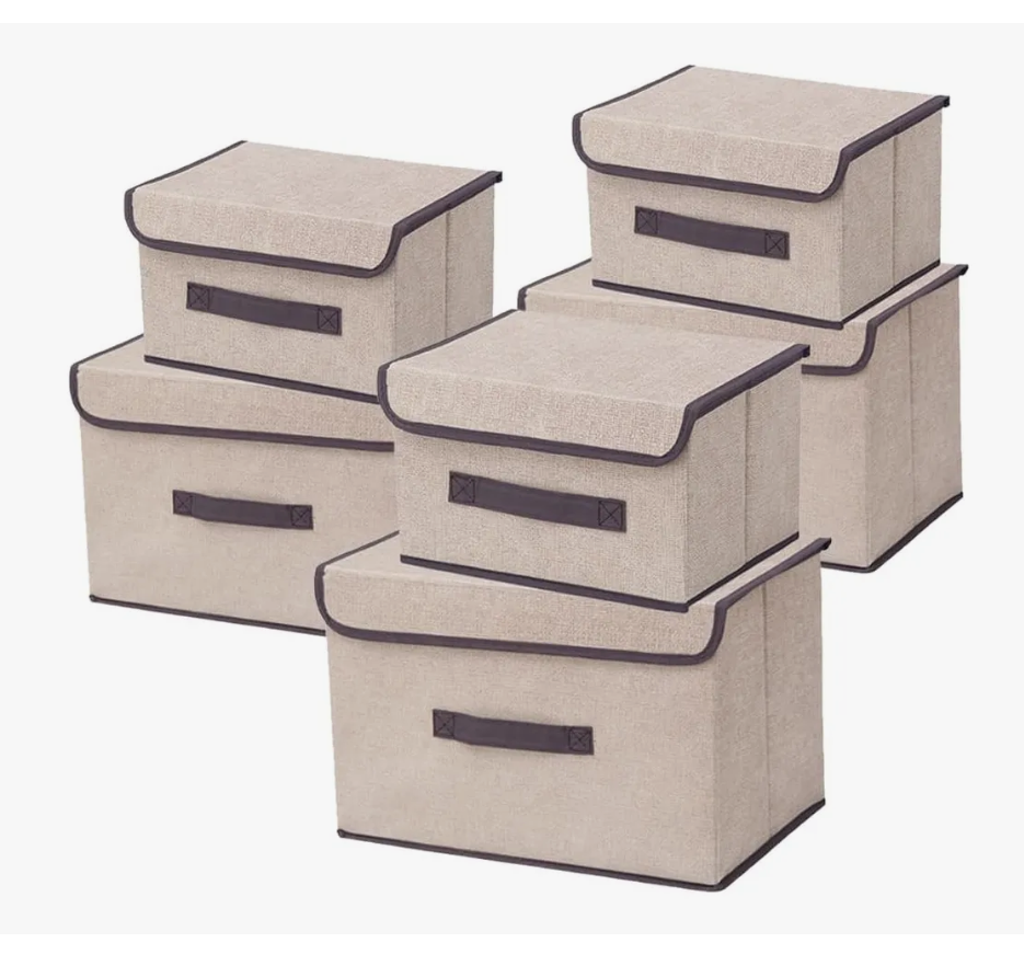 Foto 2 pulgar | 6 Cajas Almacenamiento De Tela Plegables Con Tapas Multiuso