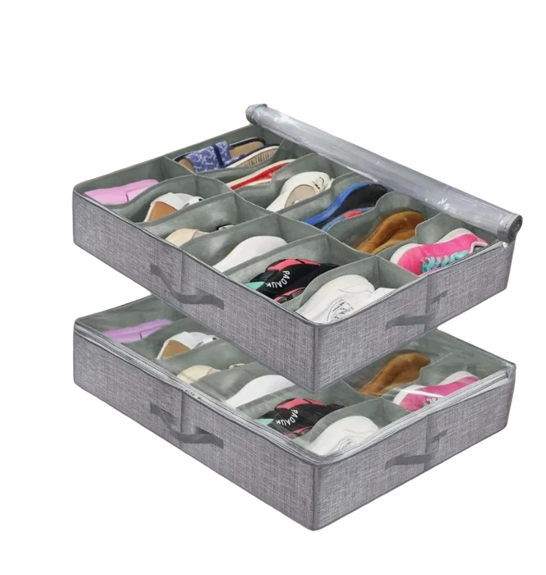 Foto 1 | Zapatera Plegable Bajo Cama 2pz Organizador 24 Pares Zapatos