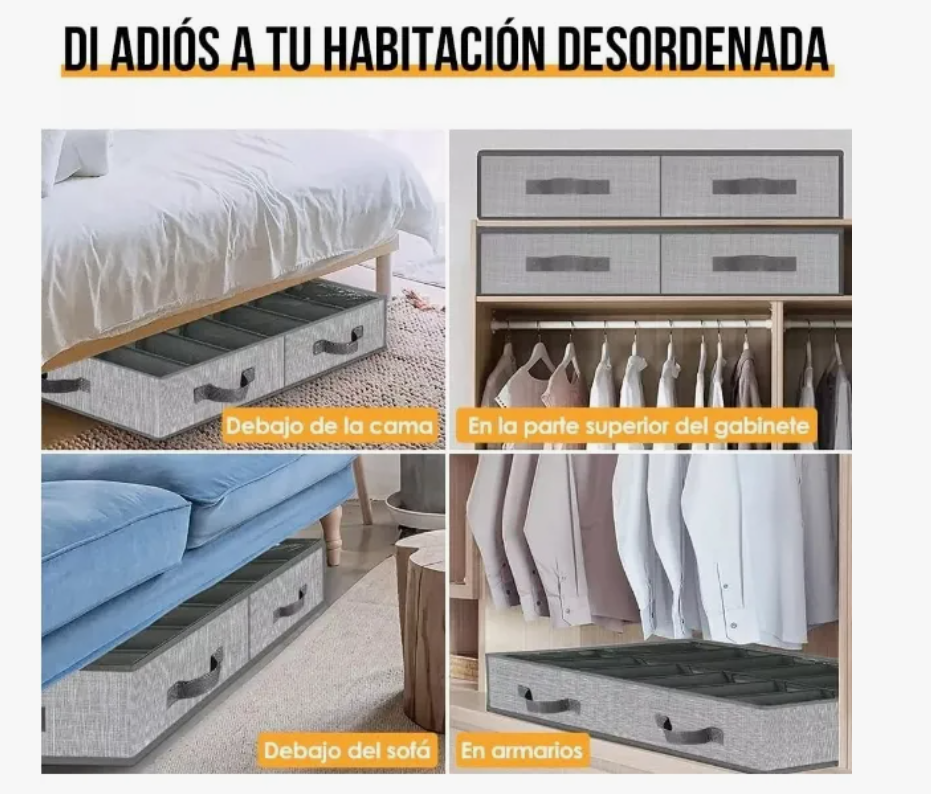 Foto 7 pulgar | Zapatera Plegable Bajo Cama 2pz Organizador 24 Pares Zapatos