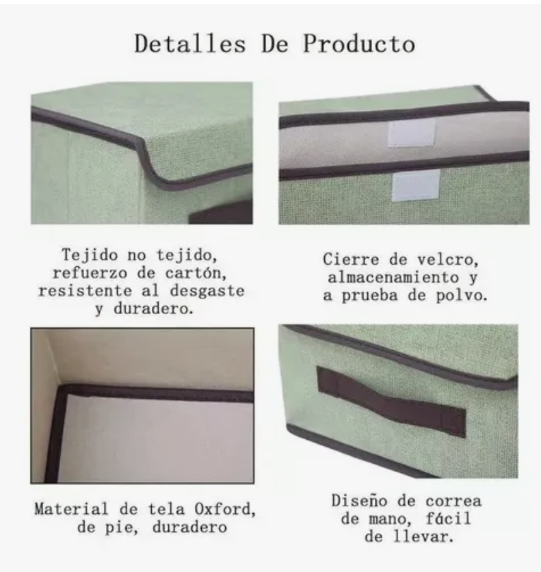 Foto 4 pulgar | Caja de Almacenamiento de Tela con Tapas 6 Piezas
