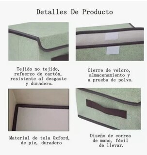 Foto 3 | Caja de Almacenamiento de Tela con Tapas 6 Piezas