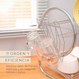 Foto 3 | Escurridor Trastes Platos Fregadero Acero Inoxidable Moderno 2 Niveles