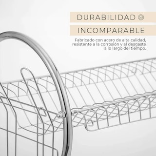 Foto 4 | Escurridor Trastes Platos Fregadero Acero Inoxidable Moderno 2 Niveles