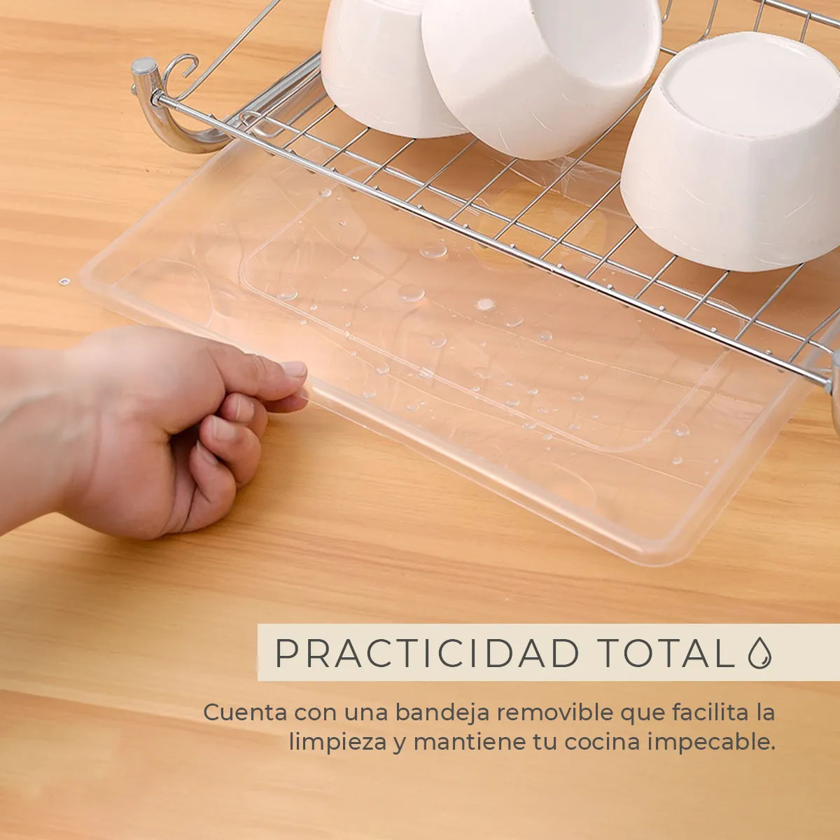 Foto 5 | Escurridor Trastes Platos Fregadero Acero Inoxidable Moderno 2 Niveles