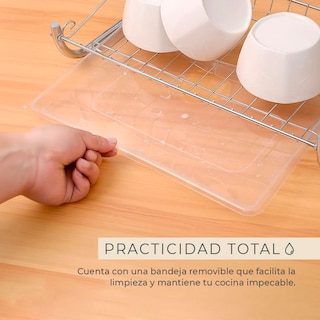Foto 5 | Escurridor Trastes Platos Fregadero Acero Inoxidable Moderno 2 Niveles