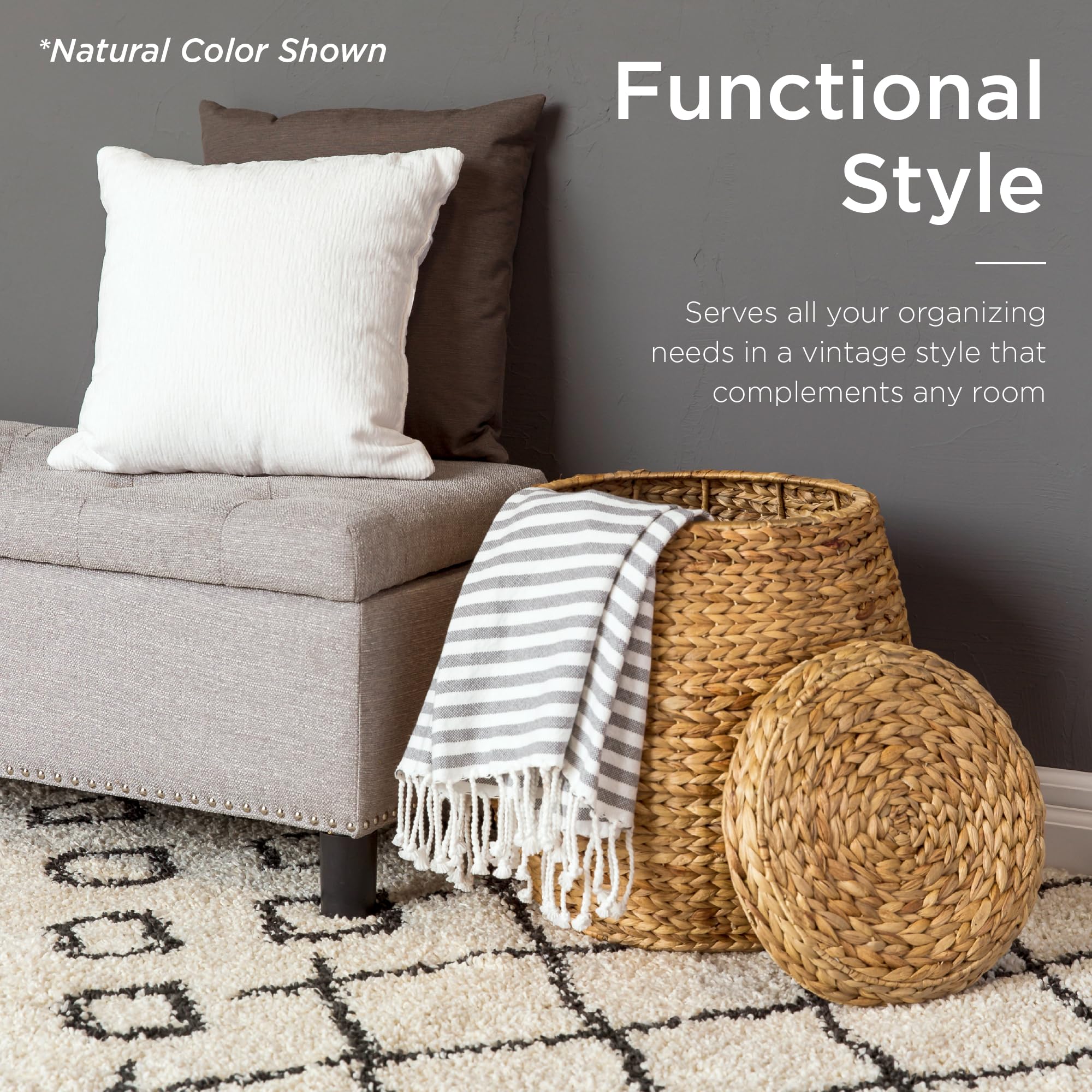 Foto 3 | Cesta De Almacenamiento Best Choice Products Vintage Hyacinth White - Venta Internacional.