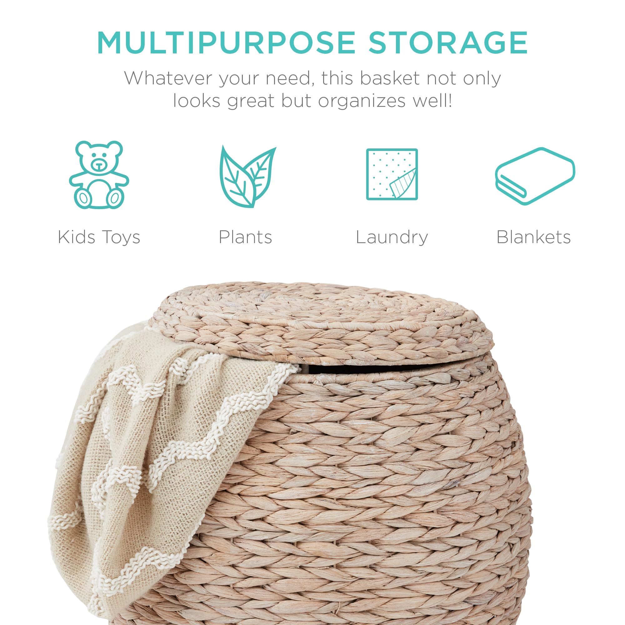 Foto 6 pulgar | Cesta De Almacenamiento Best Choice Products Vintage Hyacinth White - Venta Internacional.