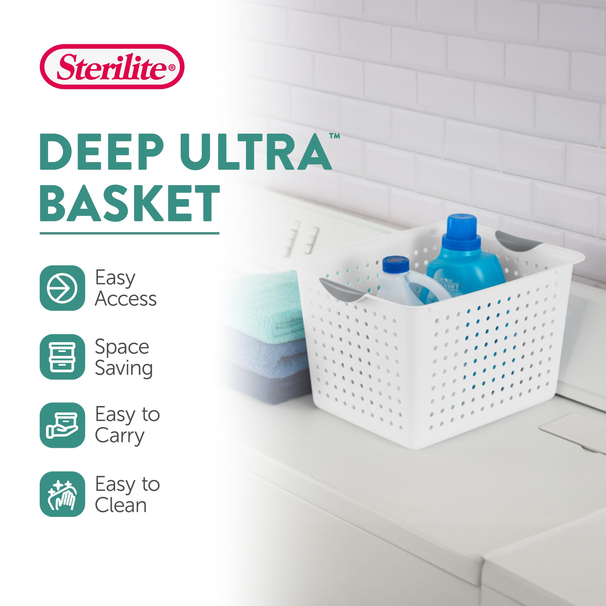 Foto 3 pulgar | Canasta Organizadora Sterilite Deep Ultra Basket Blanco 6 Piezas - Venta Internacional