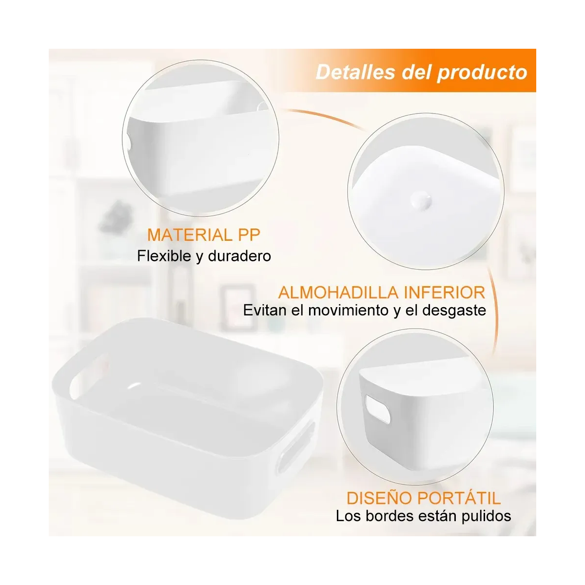 Foto 5 pulgar | 16 Pzs Cajas Almacenamiento Organizador Cosméticos Papelería  Eo Safe Imports Esi-20503 Blanco