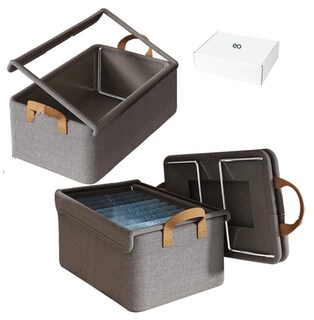 Foto 1 | Cajas Organizadoras De Tela Con Tapa Y Soporte De Acero 2pcs Eo Safe Imports Esi-20506 Gris