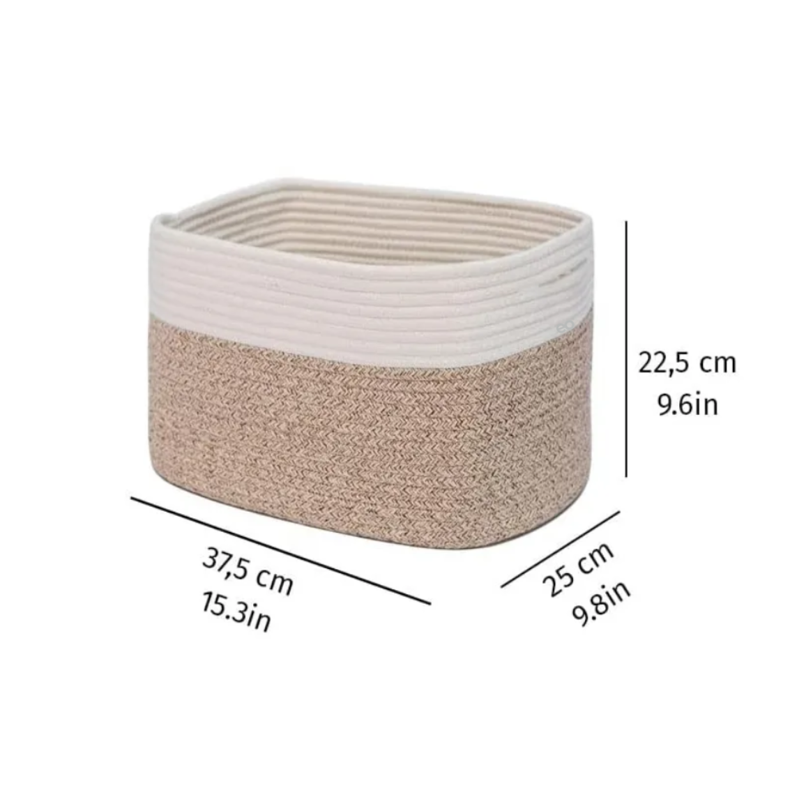 Foto 3 pulgar | 3 Cestas De Almacenamiento Cubo De Cuerda De Algodón Tejido Eo Safe Imports Esi-20507 Marron