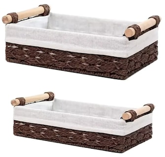 Foto 1 | Elegantes Canastas De Mimbre Xtellar: Organiza Y Decora Con Estilo (juego De 2)