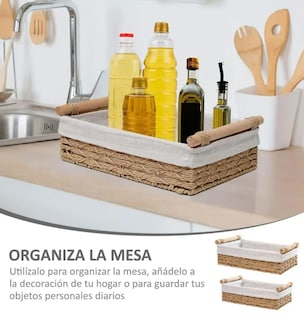 Foto 2 | Elegantes Canastas De Mimbre Xtellar: Organiza Y Decora Con Estilo (juego De 2)