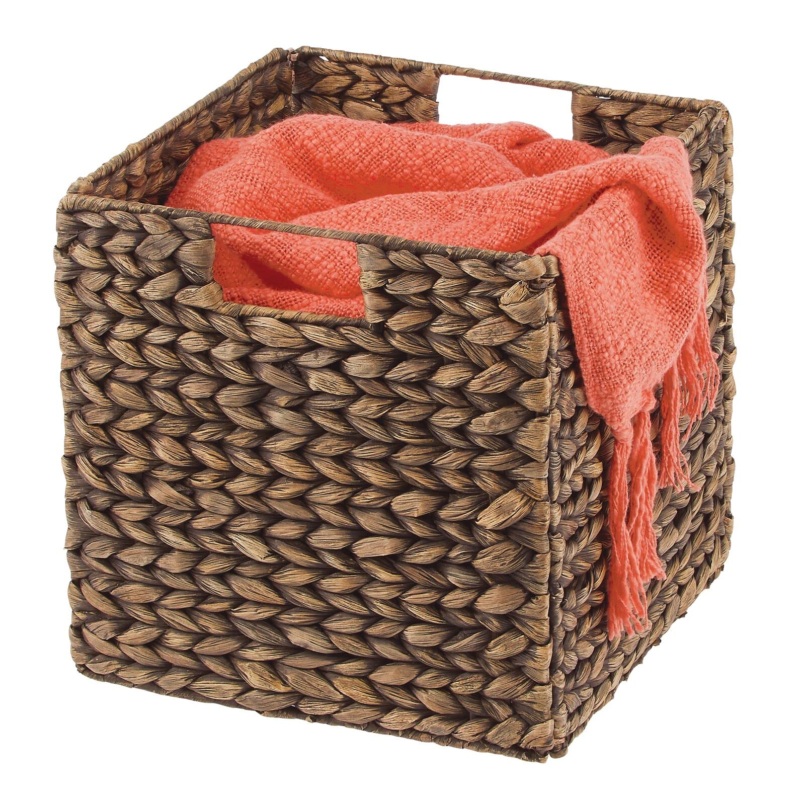 Foto 5 | Cesta Organizadora Mdesign Con Jacinto Tejido Natural  Paquete De 2 Unidades  Color Marrón - Venta Internacional.